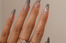 Sheer sparkle nails