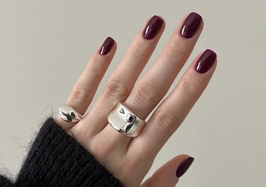 Burgundy manicure: