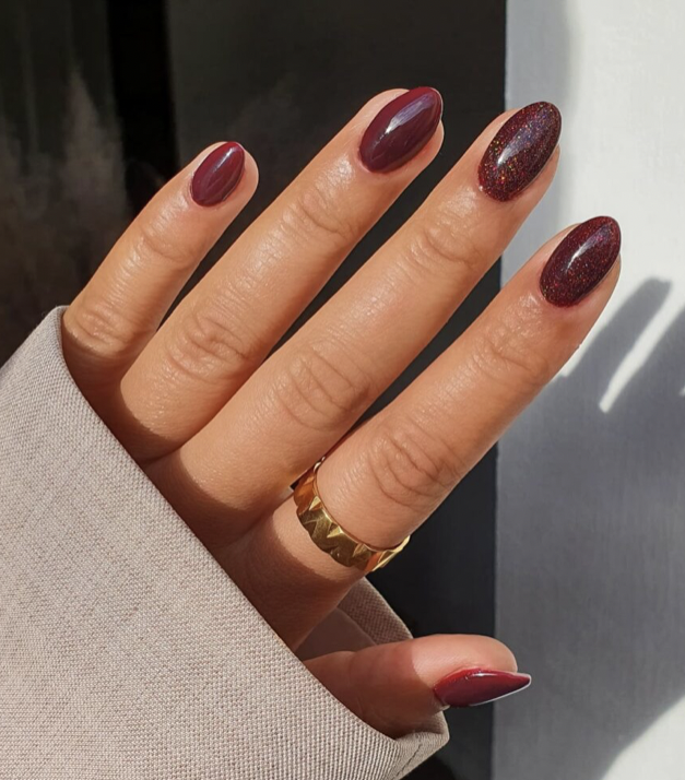Burgundy manicure